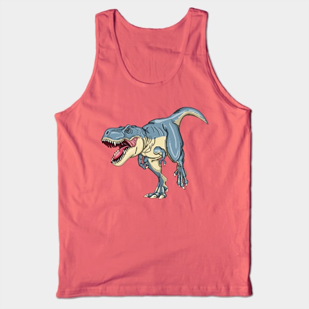 T REX Jurassic Tyrannosaurus rex Dinosaur Running Towards You Tank Top by bigraydesigns